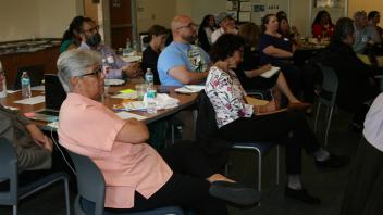 group listening to a presentation