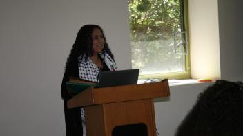 presenter at podium