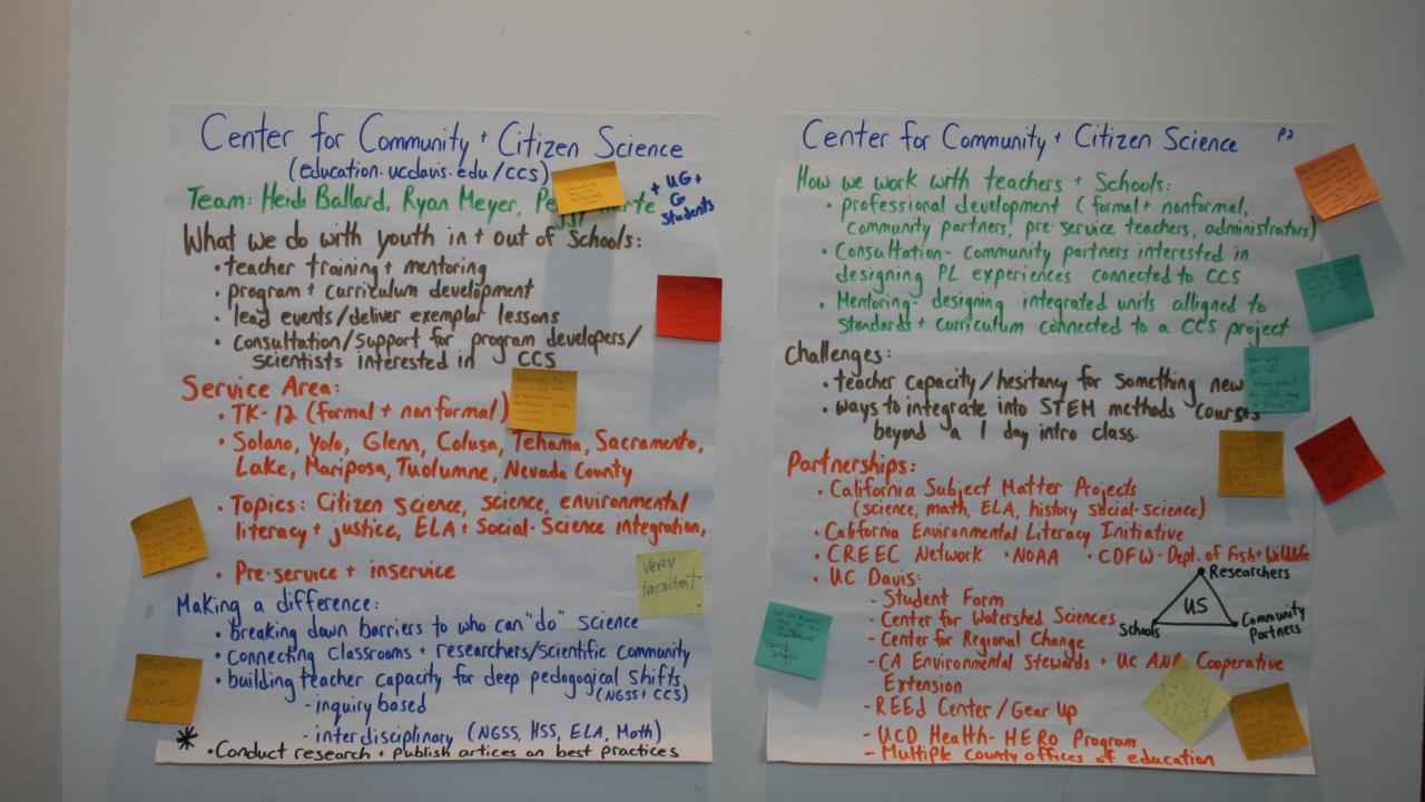 poster paper with post-its