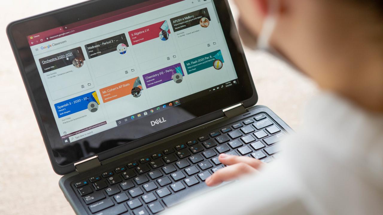 open laptop screen