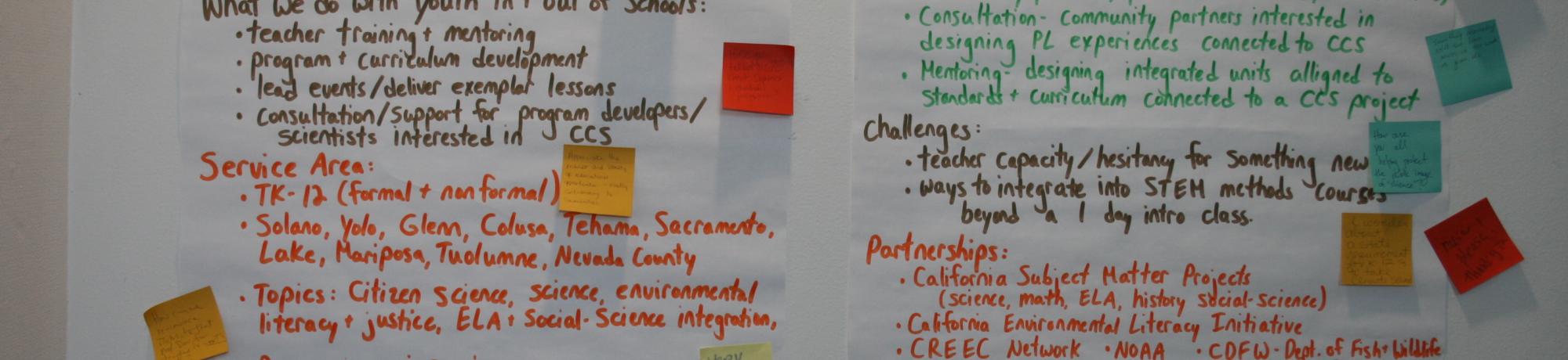 poster paper with post-its
